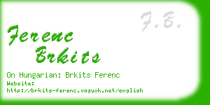 ferenc brkits business card